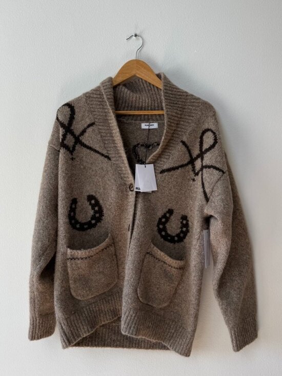 Rumored Sweaters - Rumored Wild Horses Cardigan Mocha Heather Size S